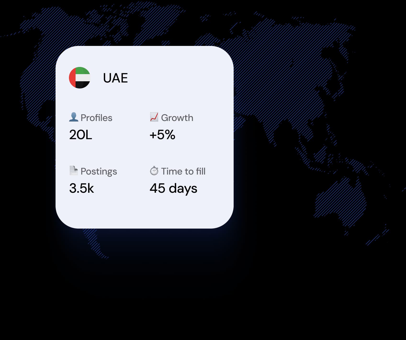 World map highlighting hiring cities